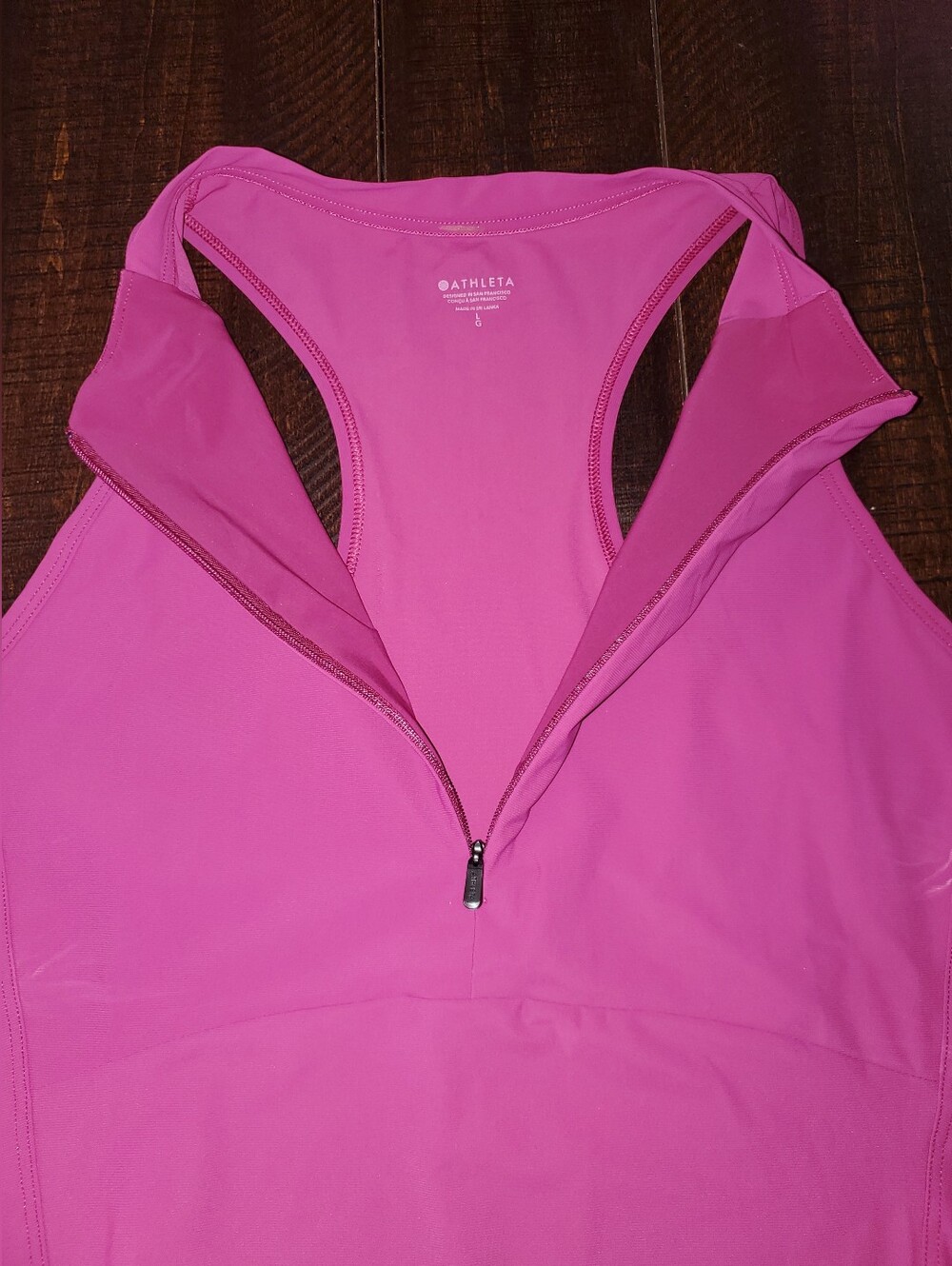 Athleta Crosstrain Zip Tank Top MWT Wild Berry Crop Crop Size: L - Picture 6 of 11